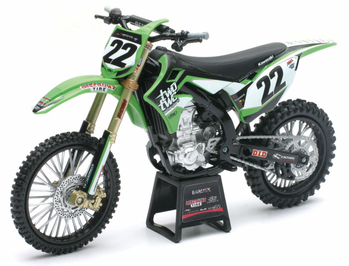 NEW RAY TOYS CHAD REED TWO TWO KAWASAKI KX450F DIRTBIKE REPLICA 112