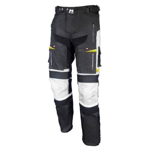 Motodry Advent-Tour Trekker Motorcycle Pants Black Grey Fluro