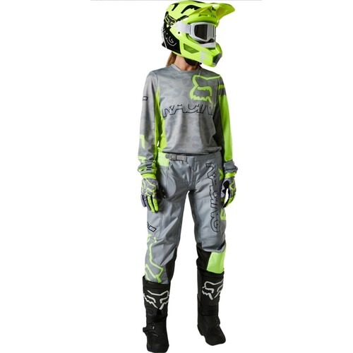 Fox 2022 180 Skew MX Motocross Womens Jersey & Pants Set Steel Grey