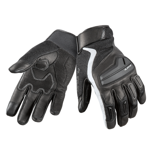 Rjays Radar Ventilated Motorcycle Gloves Black White