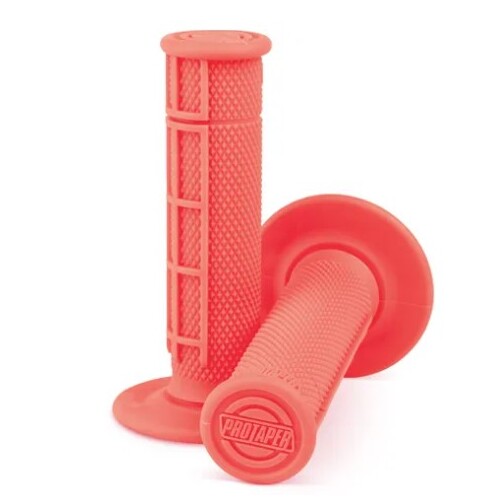 Protaper 1/2 Waffle Neon Red Motocross Motorcycle Hand Grips