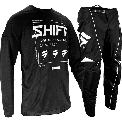 Shift MX22 White Label Bliss MX Motocross Jersey & Pants Set Black
