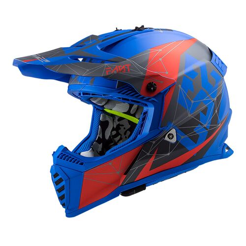 LS2 Helmet MX437 Fast Evo Alpha Matte Blue/Red