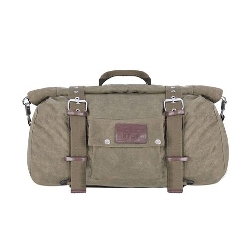 Oxford Heritage 30L Waxed Cotton Motorcycle Roll Bag Khaki