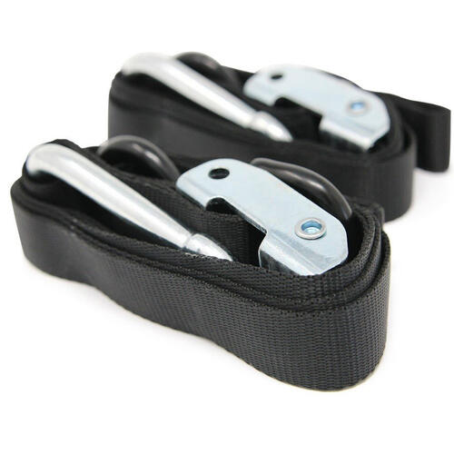 Heavy Duty Motorcycle Tie Downs Handlebar Loop Strap & Snap Hook Black