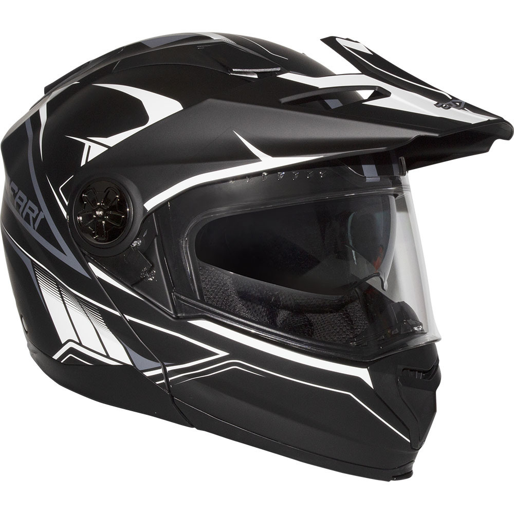 Rxt 909P Safari Dual Purpose Motorcycle Helmet White/Black Flip Up - RXT