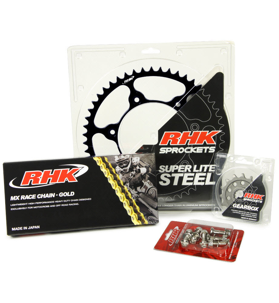 KTM 450 SXF 2003 2020 13T/49T RHK MX Chain & Black Steel Sprocket Kit