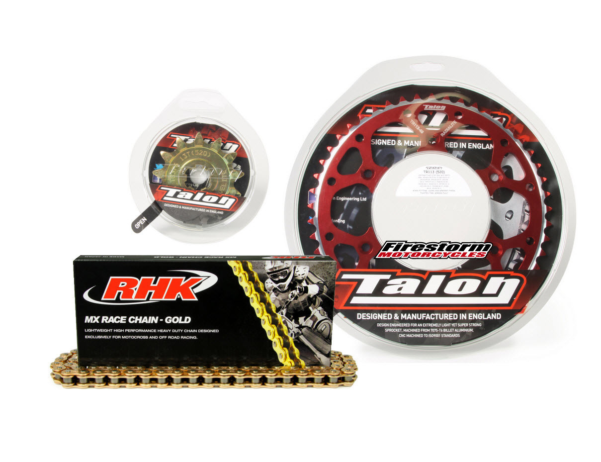 Honda XR650R 2000 2008 13T/48T Talon RHK MX Chain & Red Sprocket Kit