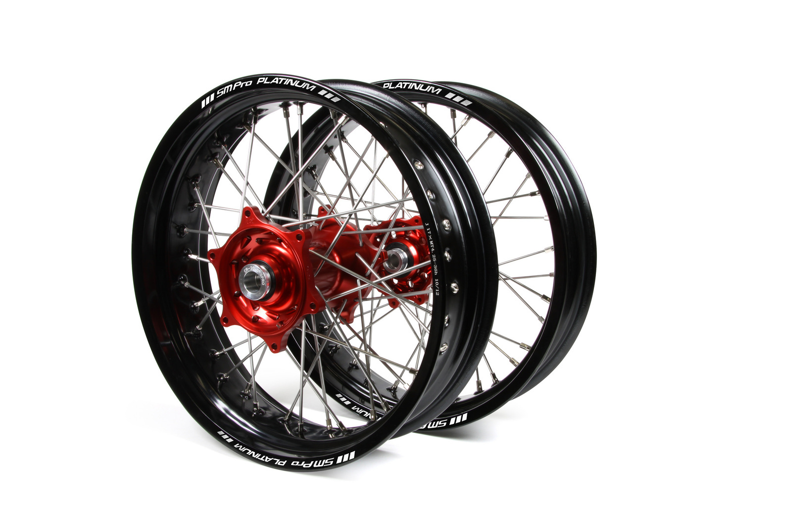 Honda XR650R 2000 2011 Supermotard Wheel Set Black Platinum Rims Red