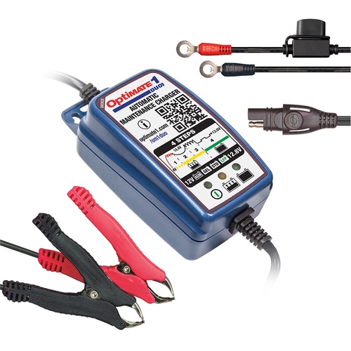 TecMate Optimate 1 DUO - Lithium and Lead Acid Smart Battery Charger 0.6amp (STD, GEL & AGM)