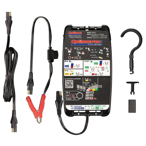 TecMate Optimate PRO 1 DUO Lithium & Lead Acid Smart Battery Charger 12V 10amp
