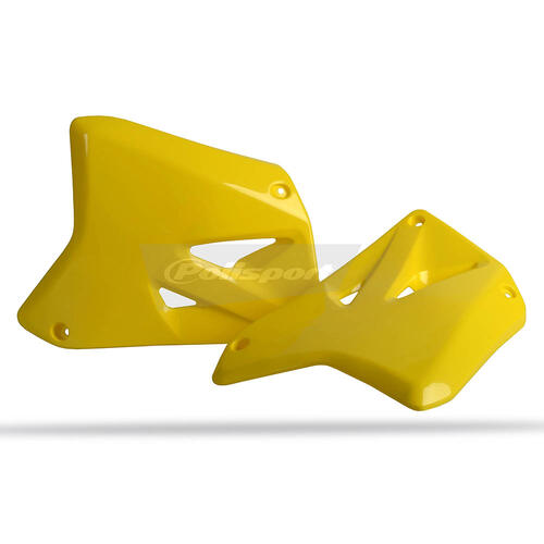 Suzuki RM125 1999-2000 Polisport Radiator Shrouds Pair Yellow