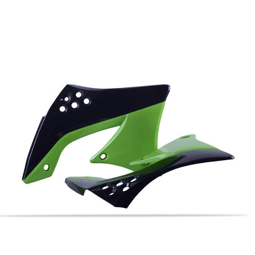 Kawasaki KX450F 2009-2011 Polisport Radiator Shrouds Pair Black