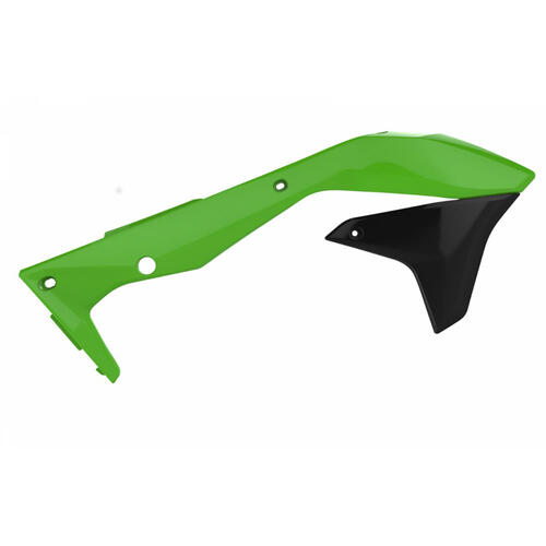 Kawasaki KX450F 2016-2017 Polisport Radiator Shrouds Pair Green/Black