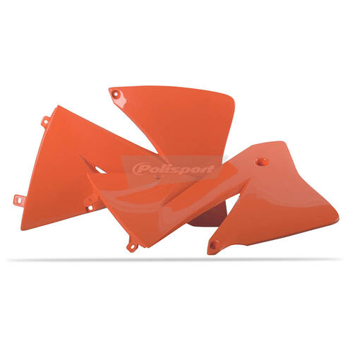 KTM 380 EXC 2001-2002 Polisport Radiator Shrouds Pair Orange