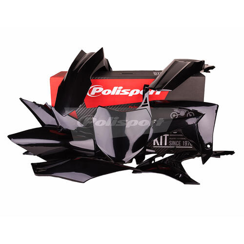 Honda CRF450R 2013-2016 Polisport Plastics Kit Black Inc Fenders & Shrouds