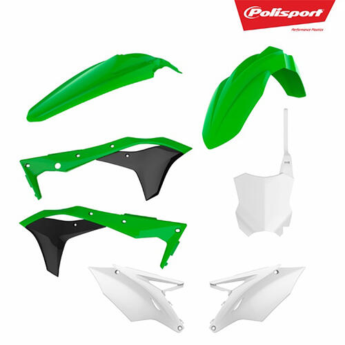 Kawasaki KX250F 2017-2020 Polisport Plastics Kit OEM Colours Inc Fenders & Shrouds