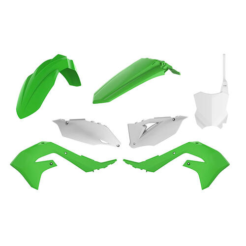 Kawasaki KX250F 2021-2024 Polisport Plastics Kit OEM Colours Inc Fenders & Shrouds