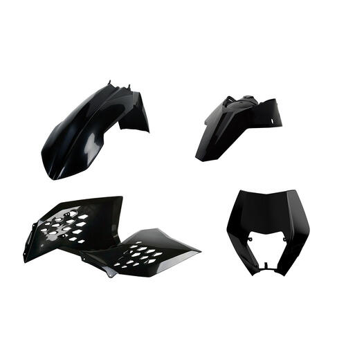 KTM 125 EXC 2008-2011 Polisport Plastics Kit Inc Headlight Surround Black