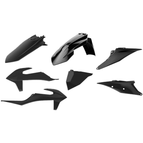 KTM EXC EXC-F 2020-2023 Black Polisport Plastics Kit Inc Fenders & Shrouds
