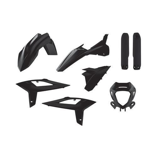 Beta RR 125 2T RACING 2020-2022 Polisport Plastics Kit Inc Fork Guards/Headlight Surround Black