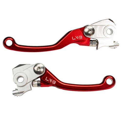 Beta RR 480 4T 2012-2024 Axiom LX-3 Flex Pivot MX Clutch & Brake Motorcycle Lever Set Red