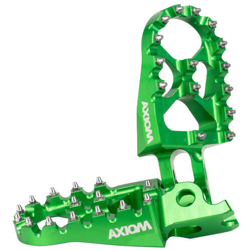 Kawasaki KLX450R 2007-2024 Axiom SX-3 Wide Alloy MX Motorcycle Footpegs Green
