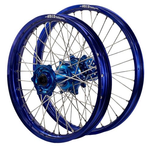 Kawasaki KX500 1989-1992 Envy/DID Wheel Set Pair 21/18 Blue Rims Blue Hubs