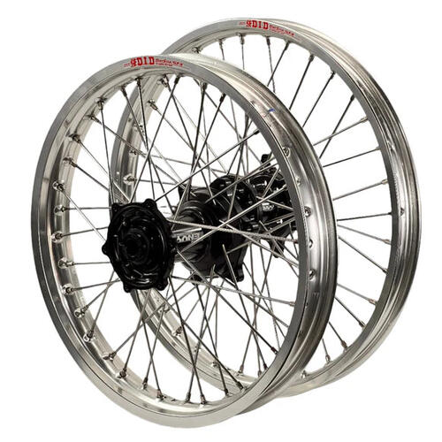 Honda XR600R 1986-1999 Envy/DID Complete Wheelset Silver Rims Black Hubs 21"/18"