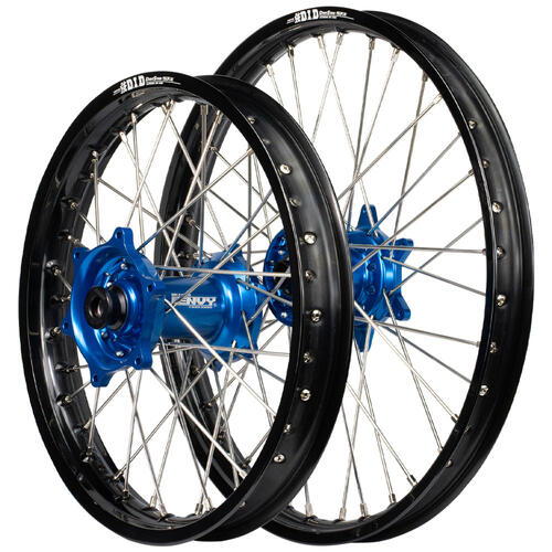 Husaberg FSE 450 2003-2012 Envy/DID SNR Wheel Set 21/18 Black Rims Blue Hubs
