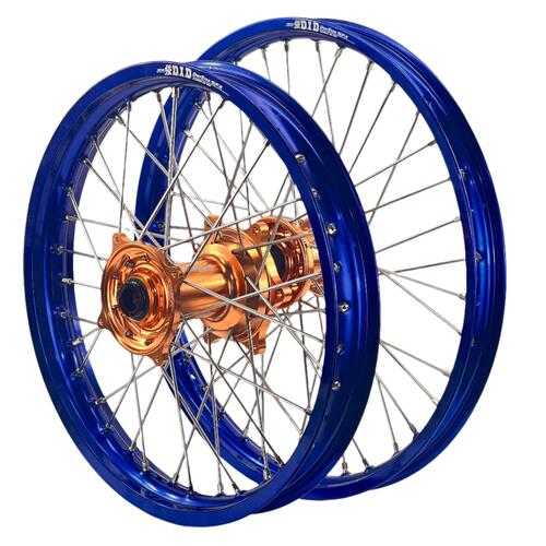 Kawasaki KX250 2006-2008 Envy/DID Wheel Set Pair 21/19 Blue Rims Copper Hubs