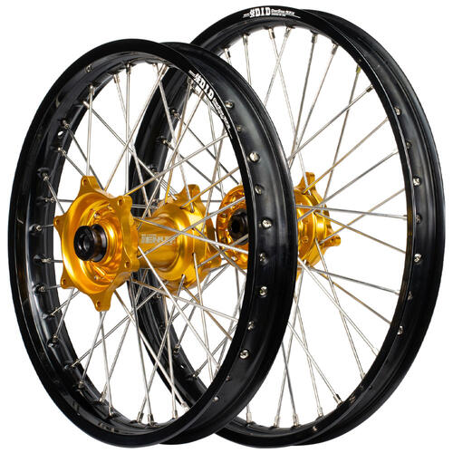 Stark 60 HP 2023-2025 Envy/DID SNR Wheel Set 21/19 Black Rims Gold Hubs