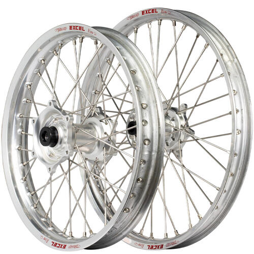 Kawasaki KX500 1993-2004 Envy/Excel Wheel Set Pair 21/18 Silver Rims Silver Hubs