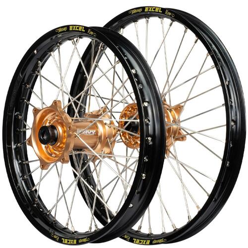 Husaberg FSE 650 2003-2012 Envy/Excel SNR Wheel Set 21/18 Black Rims Copper Hubs