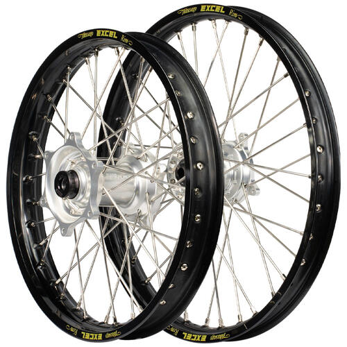 Gas-Gas MC 85 2025 Envy/Excel JNR Wheel Set Pair 17/14 Black Rims Silver Hubs