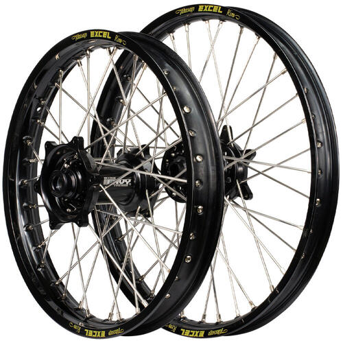 Kawasaki KX327 2027 Envy/Excel SNR Wheel Set 21/19 Black Rims Black Hubs
