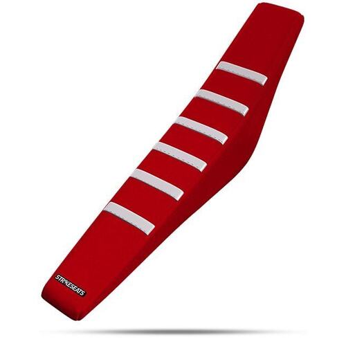 Honda CRF450R 2021-2026 Strike Gripper Ribbed Seat Cover White-Red-Red