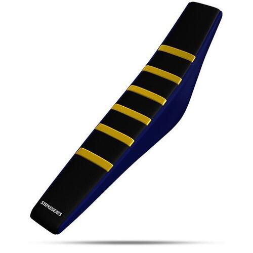 Husqvarna TC65 2024-2026 Strike Gripper Ribbed Seat Cover Yellow-Black-Navy