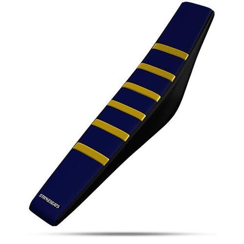 Husqvarna TC65 2024-2026 Strike Gripper Ribbed Seat Cover Yellow-Navy-Black