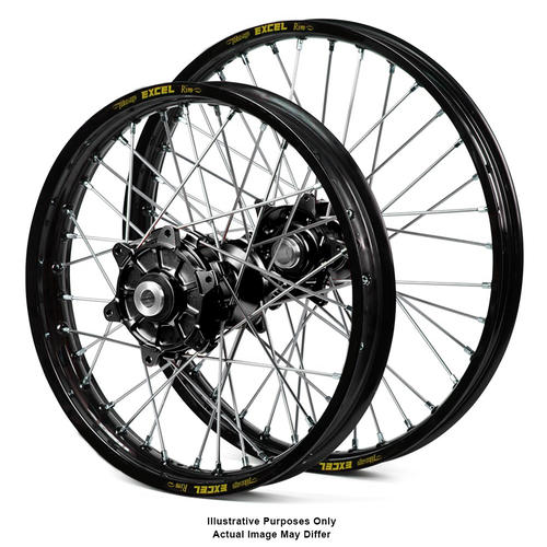 Honda CRF1000L Africa Twin 2016-2019 Wheel Set Black Excel Rims / Black Haan Hubs 17x3.50 / 17x4.25 