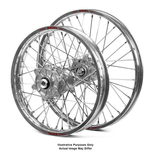 Honda CRF1000L Africa Twin 2016-2019 Wheel Set Silver Excel Rims / Silver Haan Hubs 17x3.50 / 17x4.25 