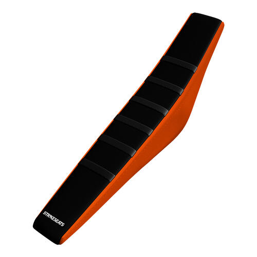KTM 125 EXC 2001-2003 Strike Gripper Ribbed Seat Cover Black-Black-Orange