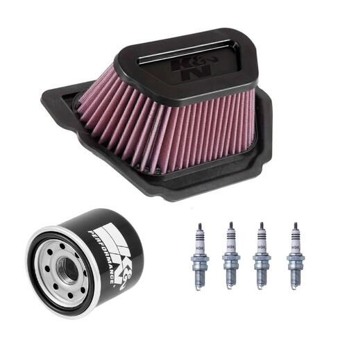 Yamaha YZF-R1 2020-2024 K&N x NGK Service Kit Air Oil Filter Spark Plugs