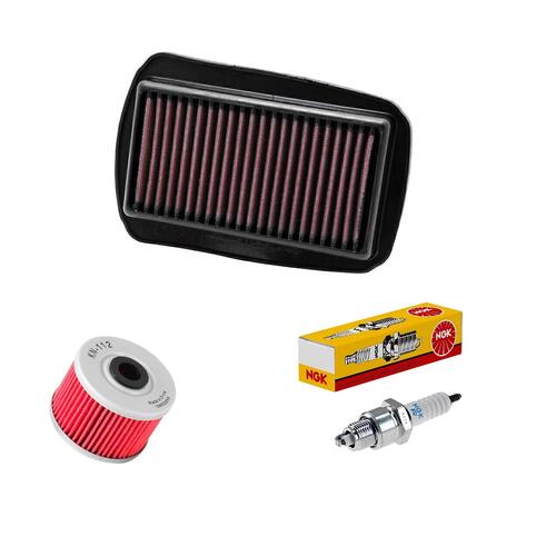 Yamaha YZF-R125 2009-2012 K&N x NGK Service Kit Air Oil Filter Spark Plugs