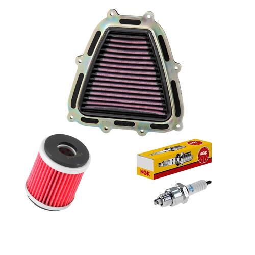 Yamaha WR250F 2020-2024 K&N x NGK Service Kit Air Oil Filter Spark Plugs