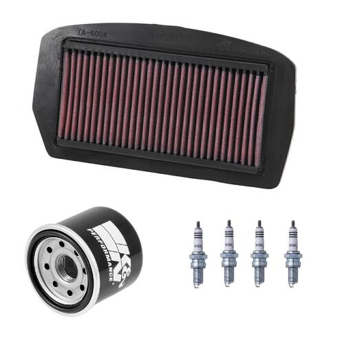 Yamaha FZ6N 2004-2009 K&N x NGK Service Kit Air Oil Filter Spark Plugs