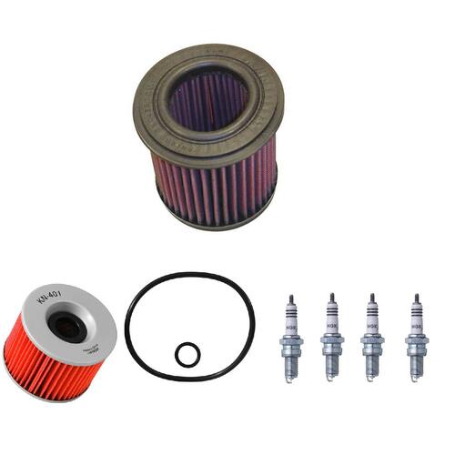 Yamaha FZR750 1987-1989 K&N x NGK Service Kit Air Oil Filter Spark Plugs