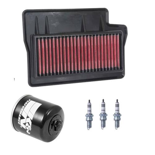 Yamaha Tracer 9 GT Plus 2024-2024 K&N x NGK Service Kit Air Oil Filter Spark Plugs