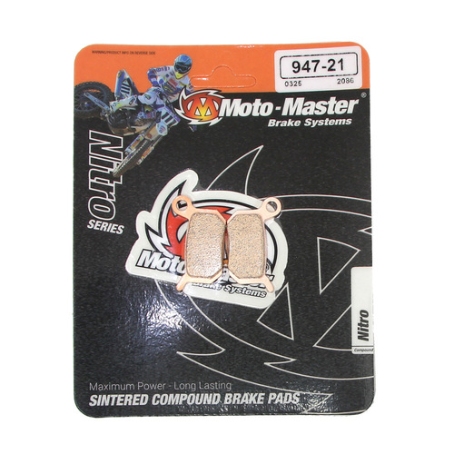 KTM SX-E5 2019-2021 Moto Master Rear Nitro Disc Brake Pads Direct Replacement