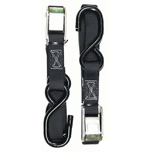 Oneal Motorcycle Tiedowns Straps & Hooks Black 1" Pair